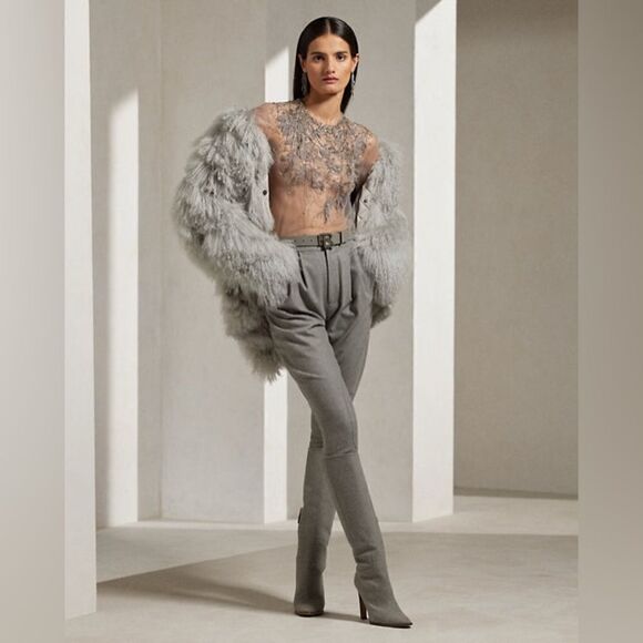 Ralph Lauren Collection * Fall 2023 Grey Harrison Flannel Jodhpur Pant - Picture 1 of 17